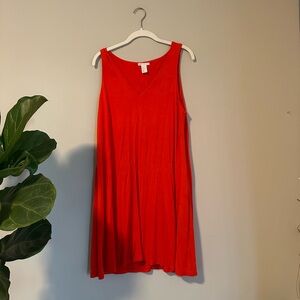 Simple Red Mini Dress